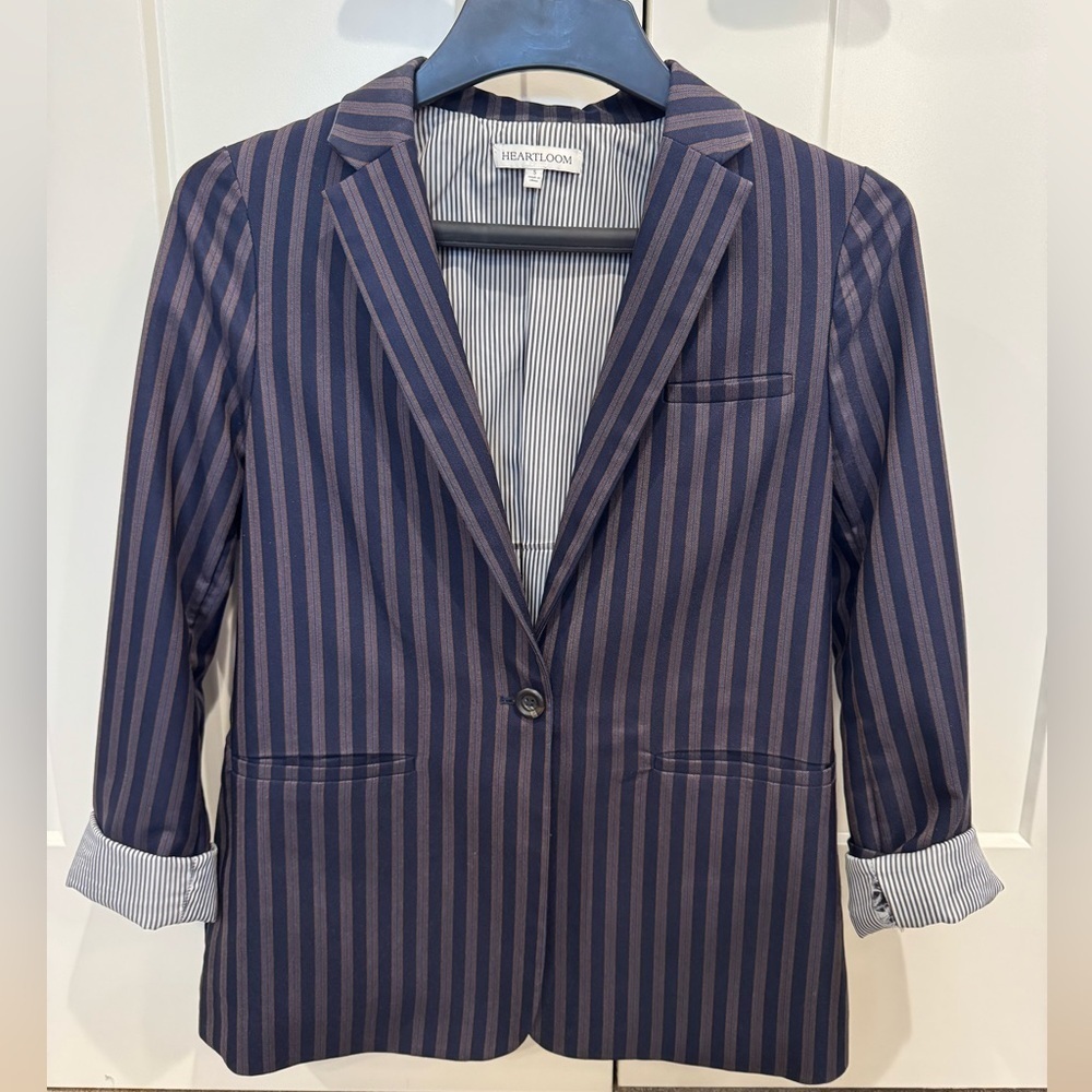 Heartloom Navy and Purple Striped Blazer—Flawed (see photos) - Picture 2 of 5
